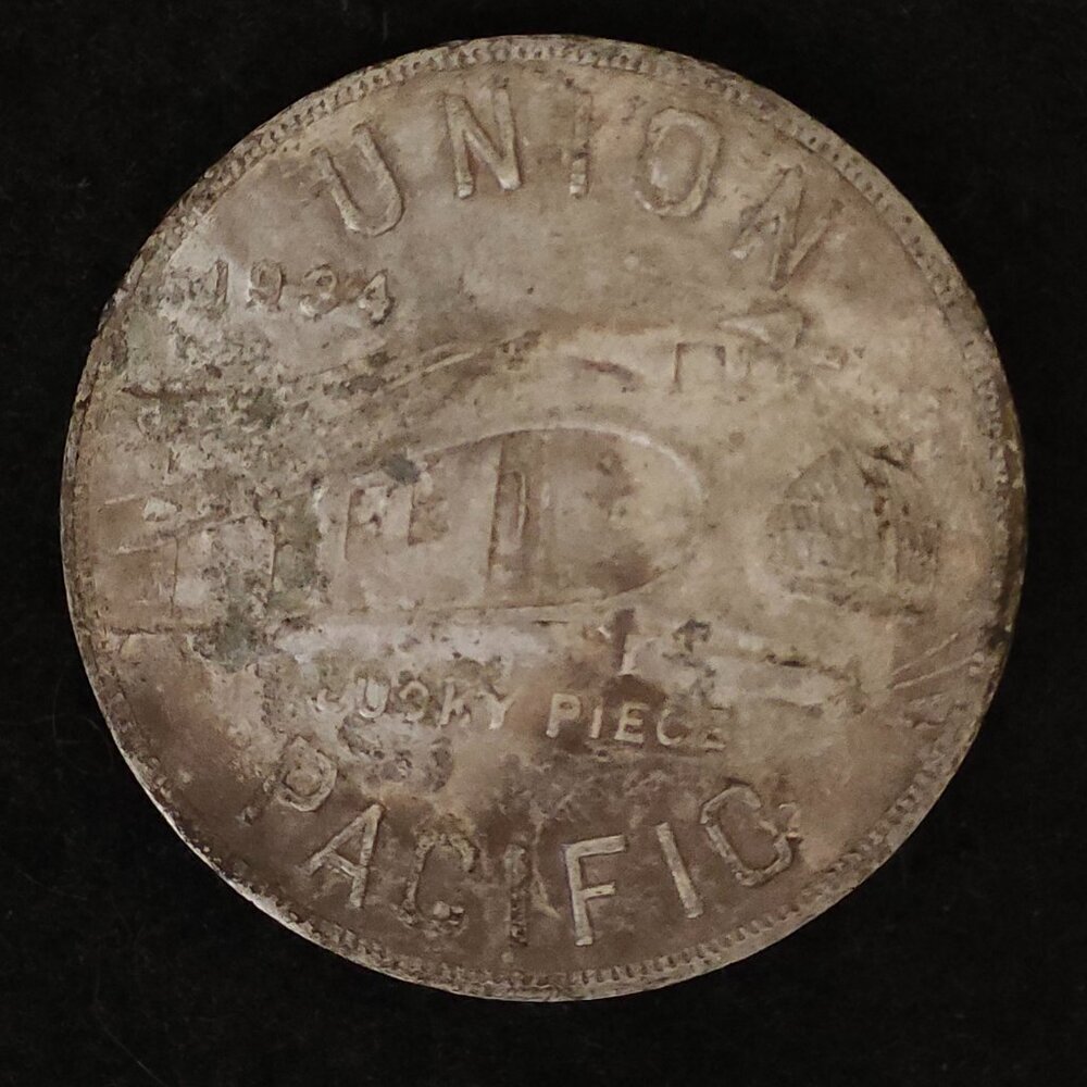 VINTAGE Token Union Pacific Lucky Piece ALUMINUM 1934